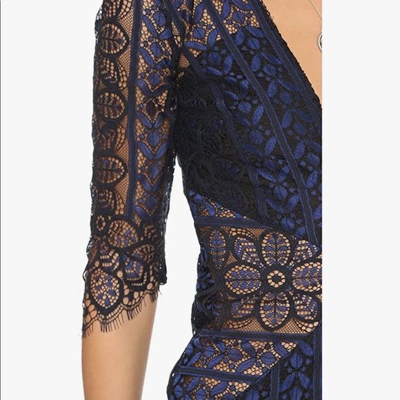 NWOT For Love & Lemons Layla Cocktail Dress Navy - Picture 5 of 11